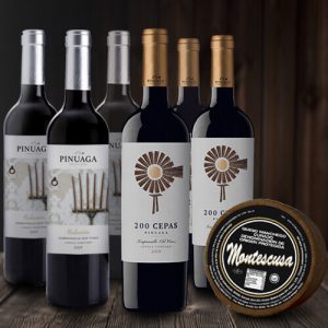 Pack Pinuaga Gourmet 6 Botellas + 1 Kg Queso Manchego Semi Montescusa